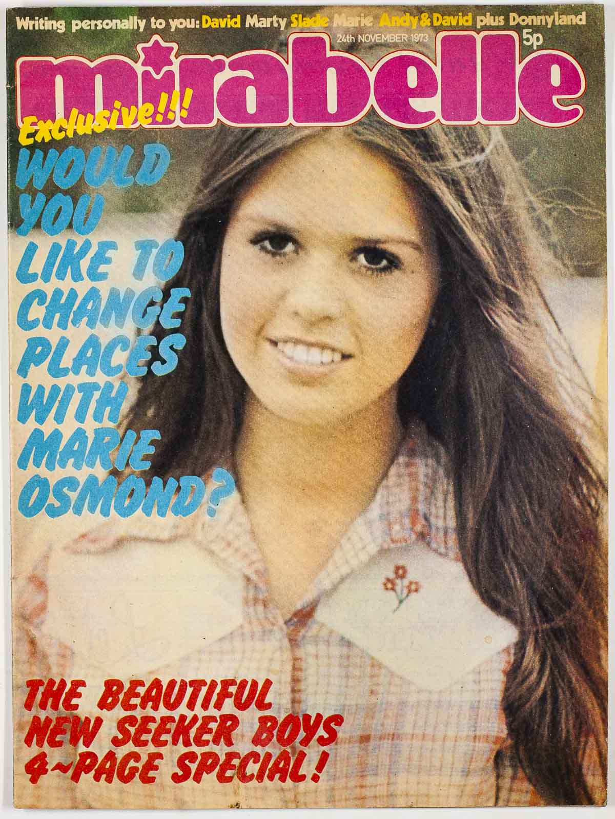 Marie Osmond Donnyland Donny Mirabelle teen magazine November 1973