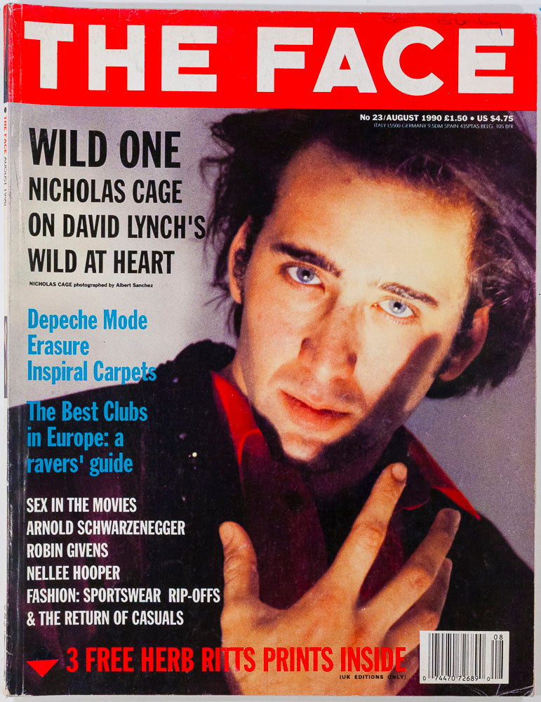 NICHOLAS CAGE David Lynch DEPECHE MODE Robin Givens THE FACE August 1990