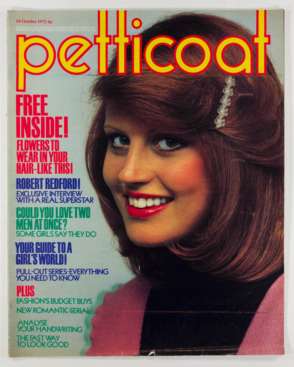 Robert Redford JANICE DICKINSON Petticoat magazine 14 October 1972 vtg