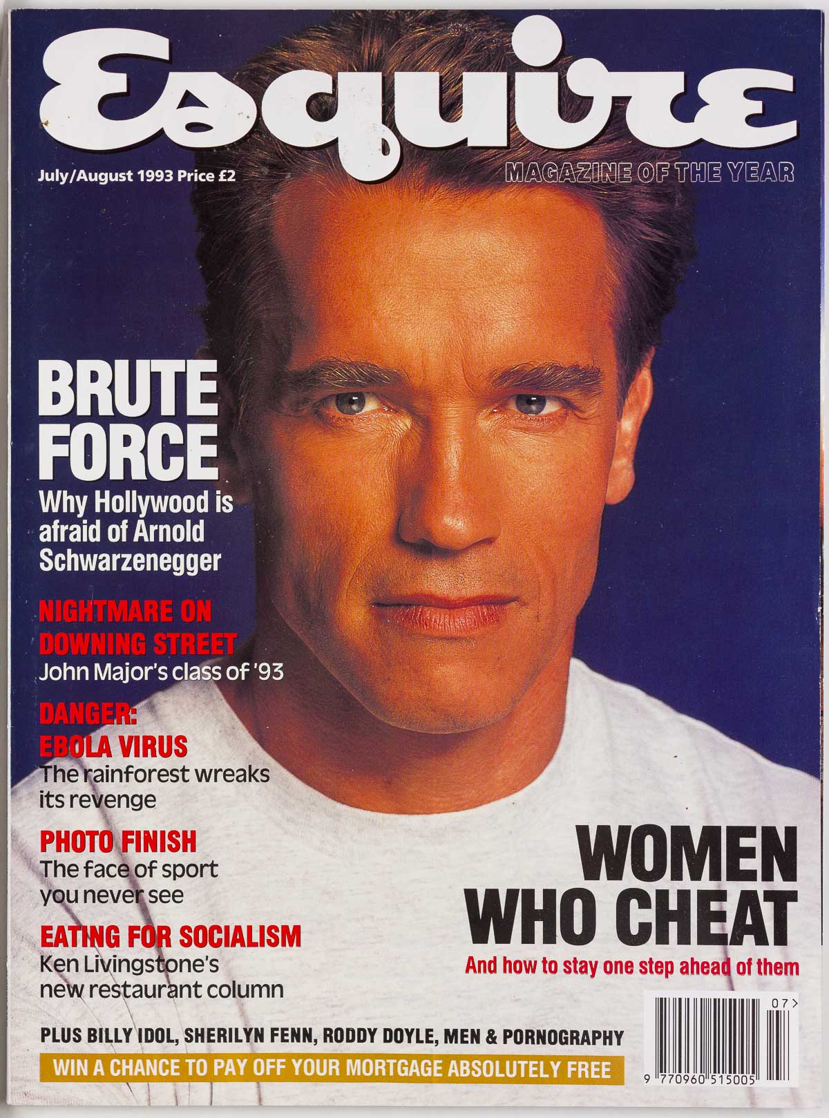 Arnold Schwarzenegger BILLY IDOL Shana Zadrick SHERILYN FENN Esquire 1993 July