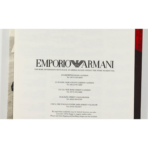EMPORIO ARMANI lookbook magazine 1997 Perry Ogden DAVID CARSON Dah Len