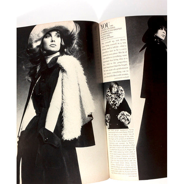 Jean Shrimpton Pattie Boyd British Vogue magazine November 1970
