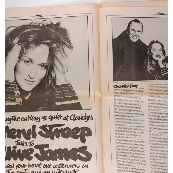 Meryl Streep Clive James Laura Ashley London Catwalk RITZ Magazine No 41 1980