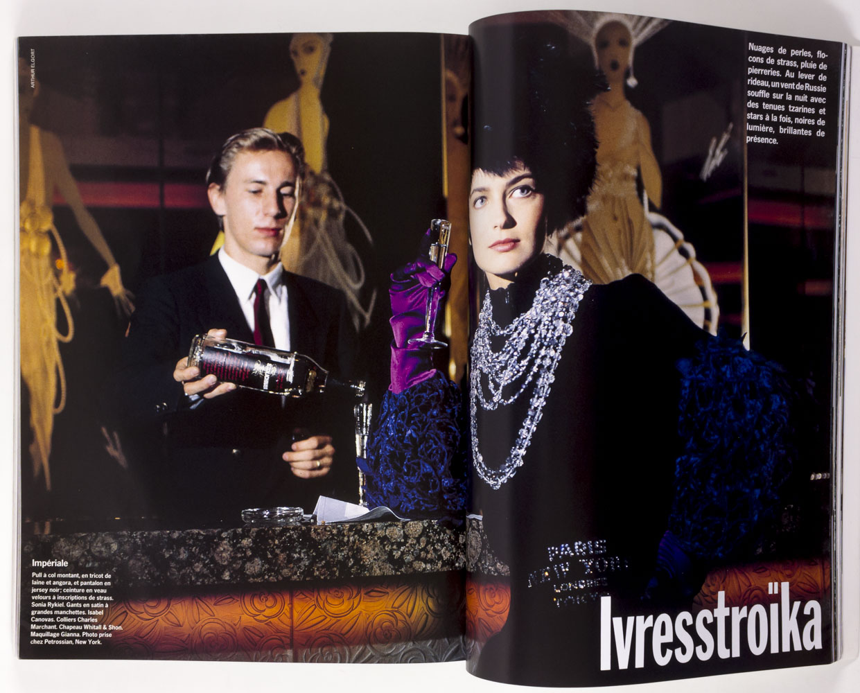 VOGUE par ROSTROPOVICH Linda Evangelista PAULINA PORIZKOVA Dec 1989