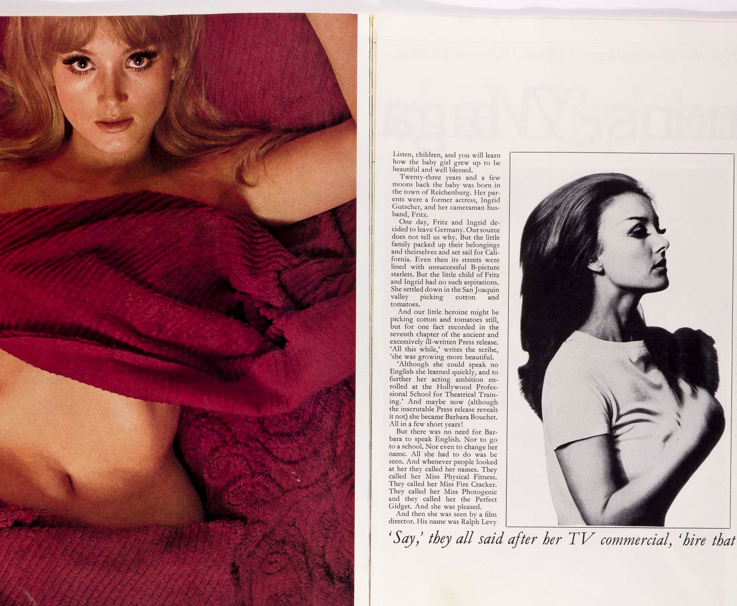 Barbara Bouchet Ronnie Scott Mercenaries Town magazine January 1968