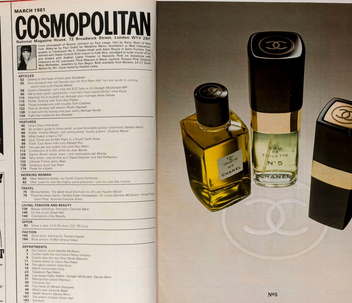 Beverly Johnson SISSEY SPACEK John Hurt KENZO Cosmopolitan March 1981