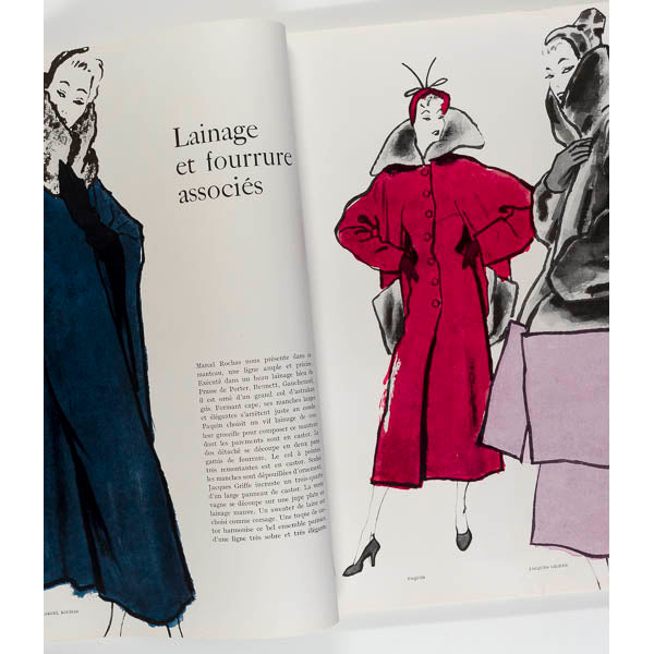 RENE GRUAU L'Officiel BALENCIAGA Jean Cocteau PIERRE MOURGUE Dec 1949