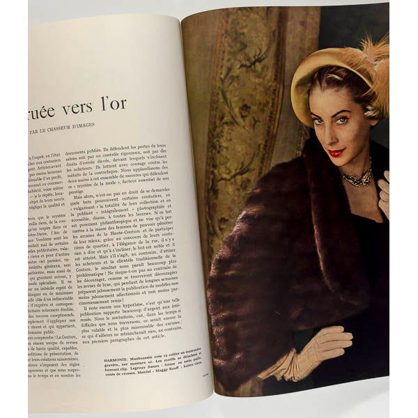 RENE GRUAU L'Officiel BALENCIAGA Jean Cocteau PIERRE MOURGUE Dec 1949