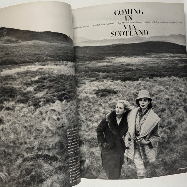 Grace Coddington Scotland Tweed Harpers Bazaar Magazine UK August 1962