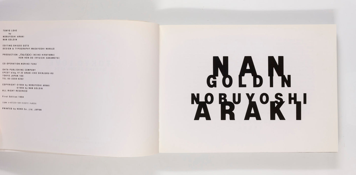 Signed by NAN GOLDIN Nobuyoshi Araki TOKYO LOVE 1st Edition 1994 book