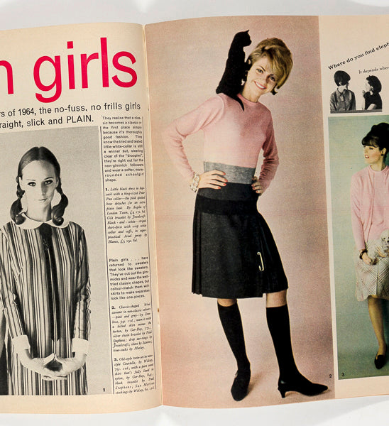 Honey Magazine UK March 1964 Plain girls Elephant Illustration Pets