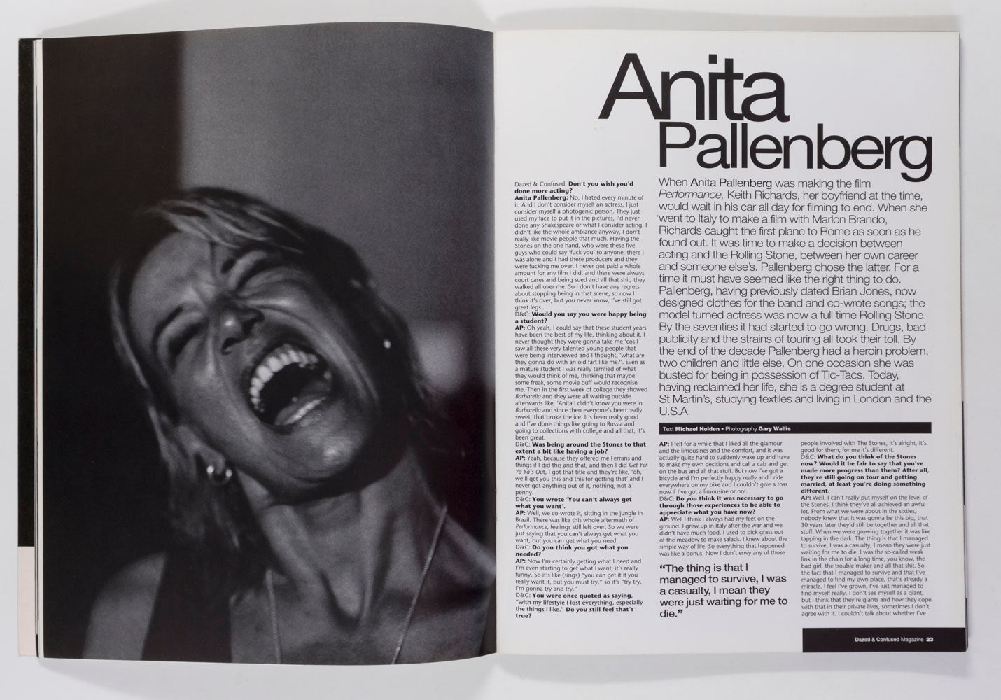 ANITA PALLENBERG Jay Jopling ORBITAL Leslie Winer DAZED & CONFUSED # 5