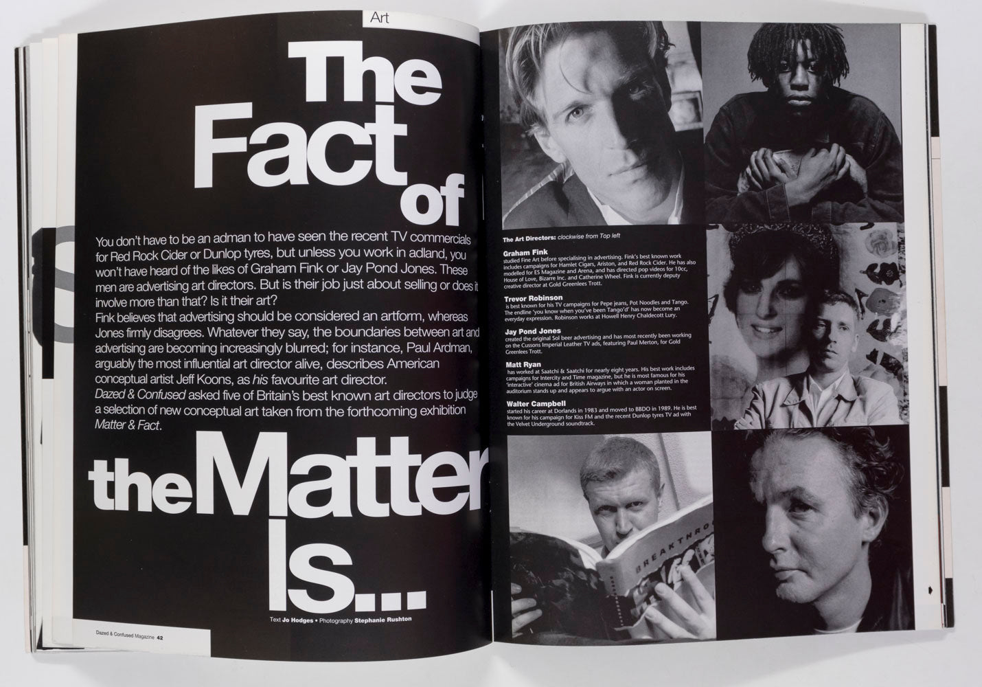 ANITA PALLENBERG Jay Jopling ORBITAL Leslie Winer DAZED & CONFUSED # 5