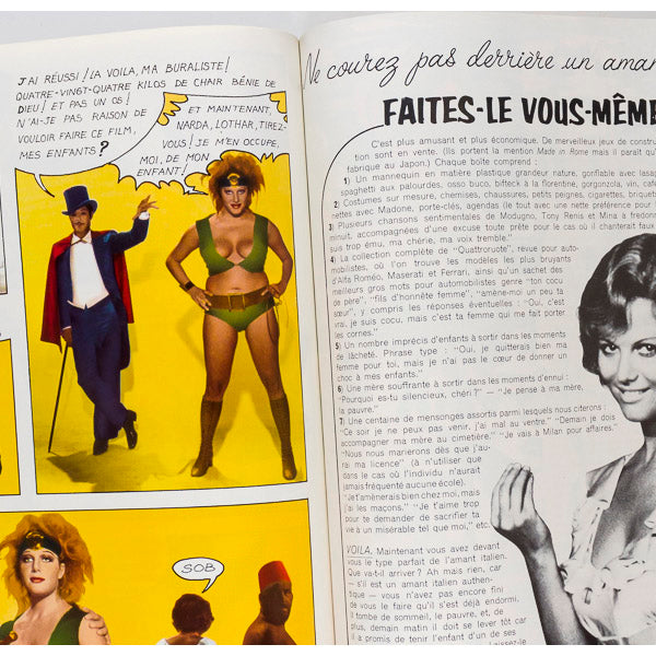 FELLINI Guy Bourdin SYLVIE VARTAN Jane Birkin PARIS VOGUE Dec 1972 vtg