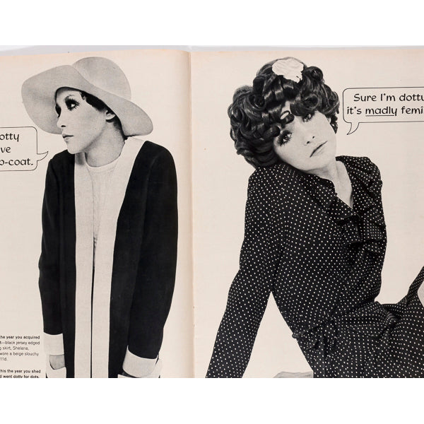 CATHEE DAHMEN Maudie James SAMANTHA EGGAR Quant vtg HONEY magazine 60s