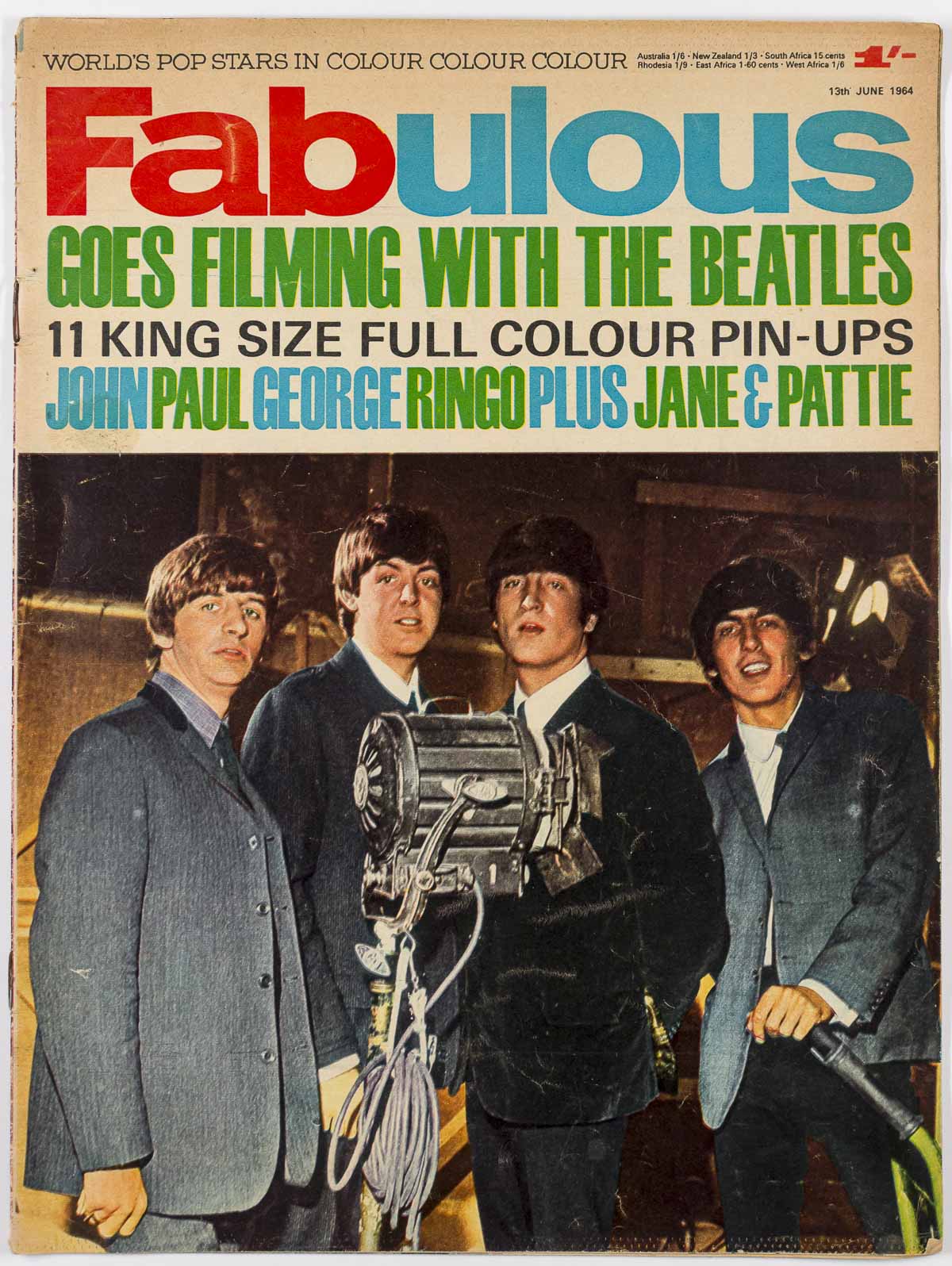 Pattie Boyd Filming The Beatles Jane Asher Fabulous magazine June 1964