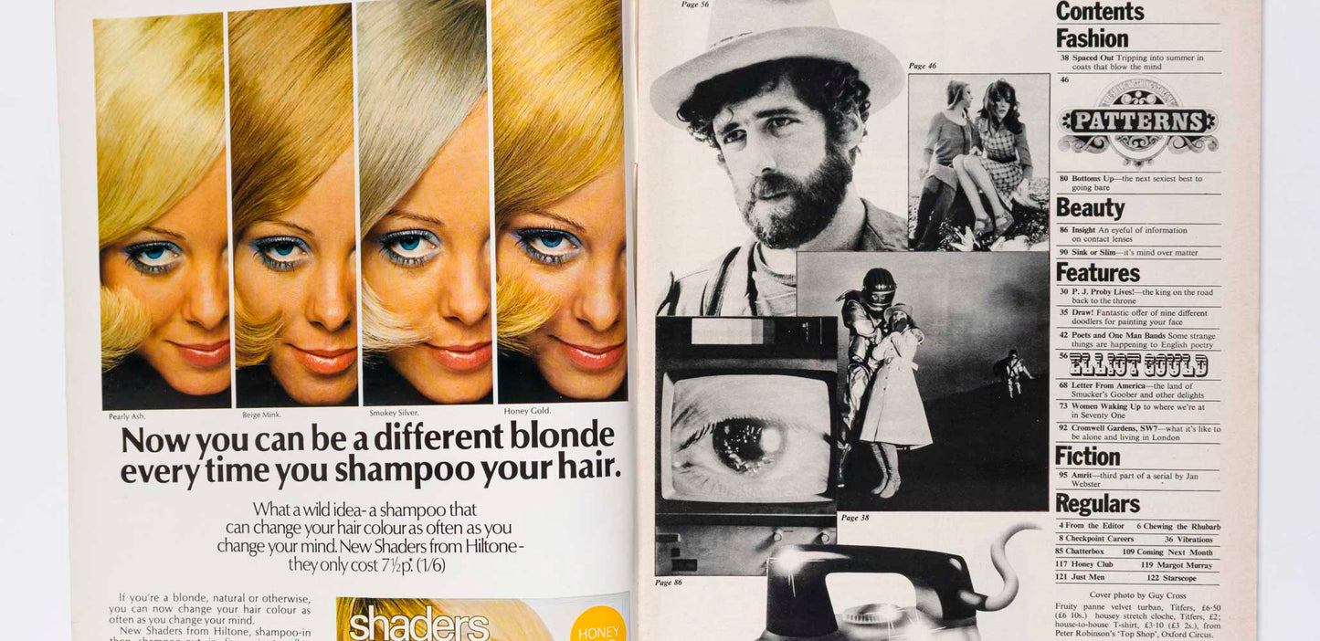 PJ PROBY Elliott Gould KNITWEAR Honey magazine March 1971 UK Feminism