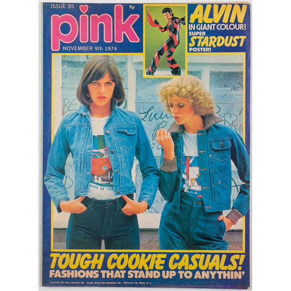 Double Denim Tough Casual PINK magazine November 1974 vtg