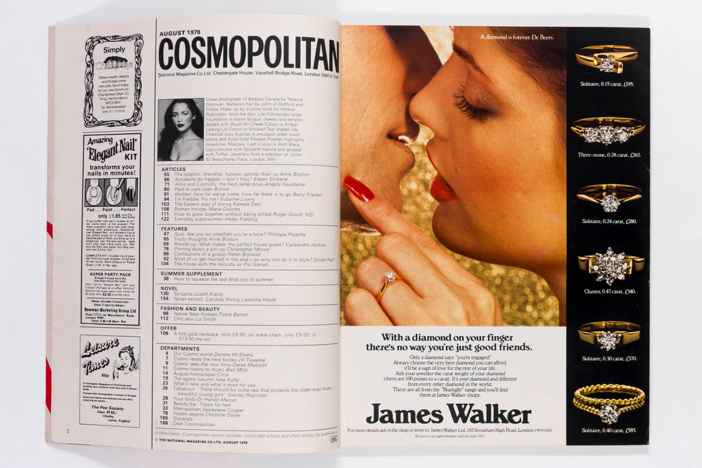 Barbara Carrera FREDDIE LAKER Martin Amis UK Cosmopolitan August 1978