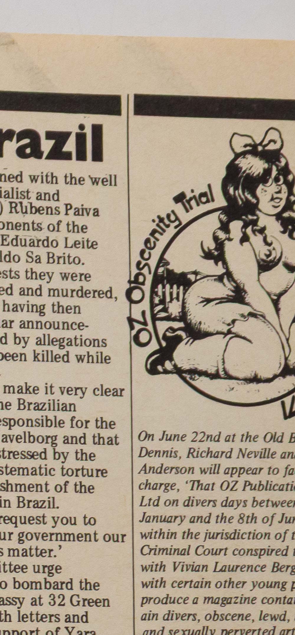 R. CRUMB Oz magazine obscenity trial TIME OUT London June 18 1971 UK