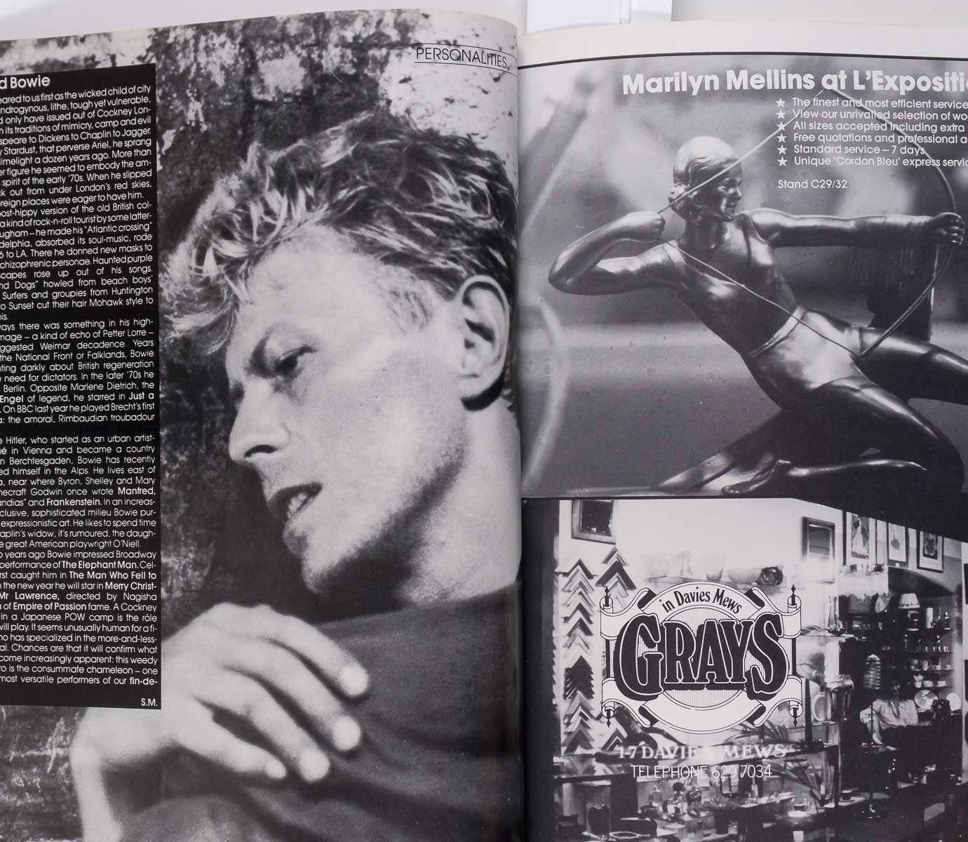 Ossie Clark Grace Jones David Bowie Courreges Avantgarde magazine 1982