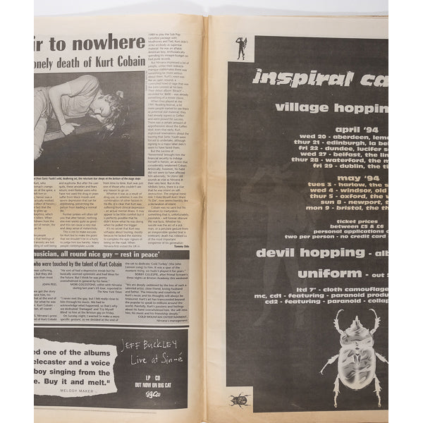 KURT COBAIN Nirvana NME newspaper UK magazine TRIBUTE ISSUE 1967 1994