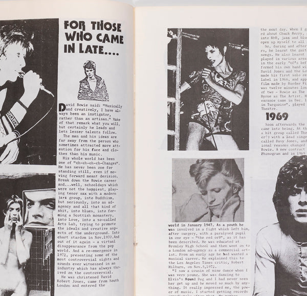 DAVID BOWIE Lives & Times BOOK Bootleg Zine MICK ROCK magazine GLAM UK