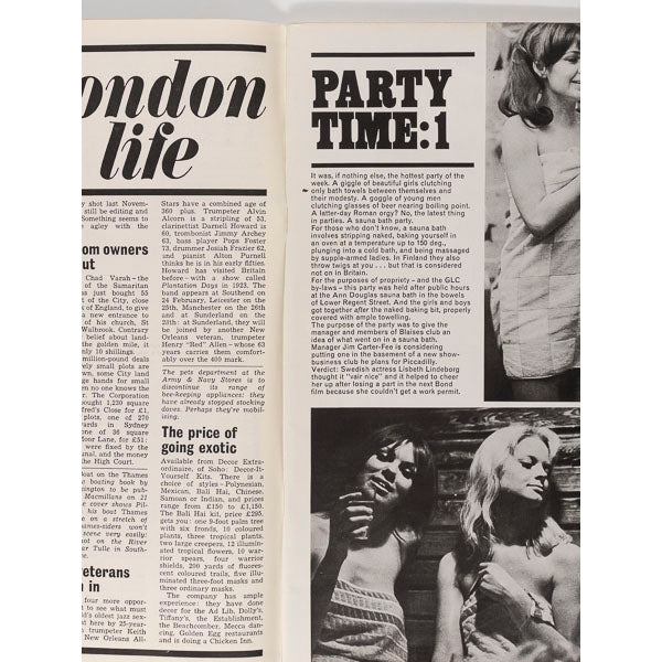 MICK JAGGER April Olrich JOHN BATES London Life magazine February 1966