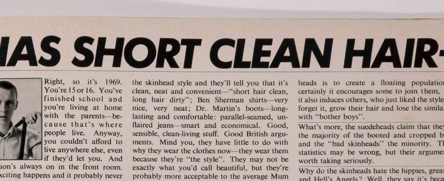 MODS Rockers SKINHEAD Beatnik HANS FEURER Honey magazine February 1970