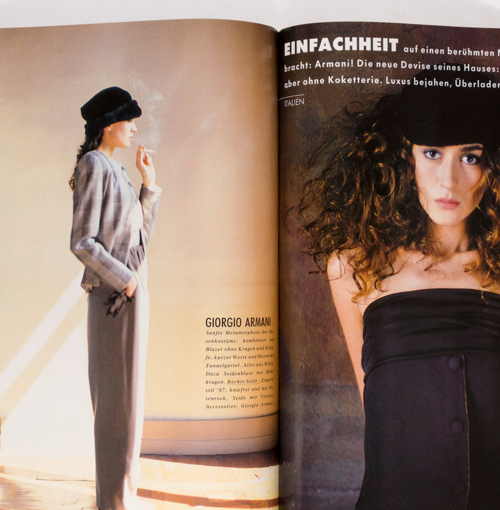 Cindy Crawford TATJANA PATITZ Armani GERMAN VOGUE July 1987 Collection