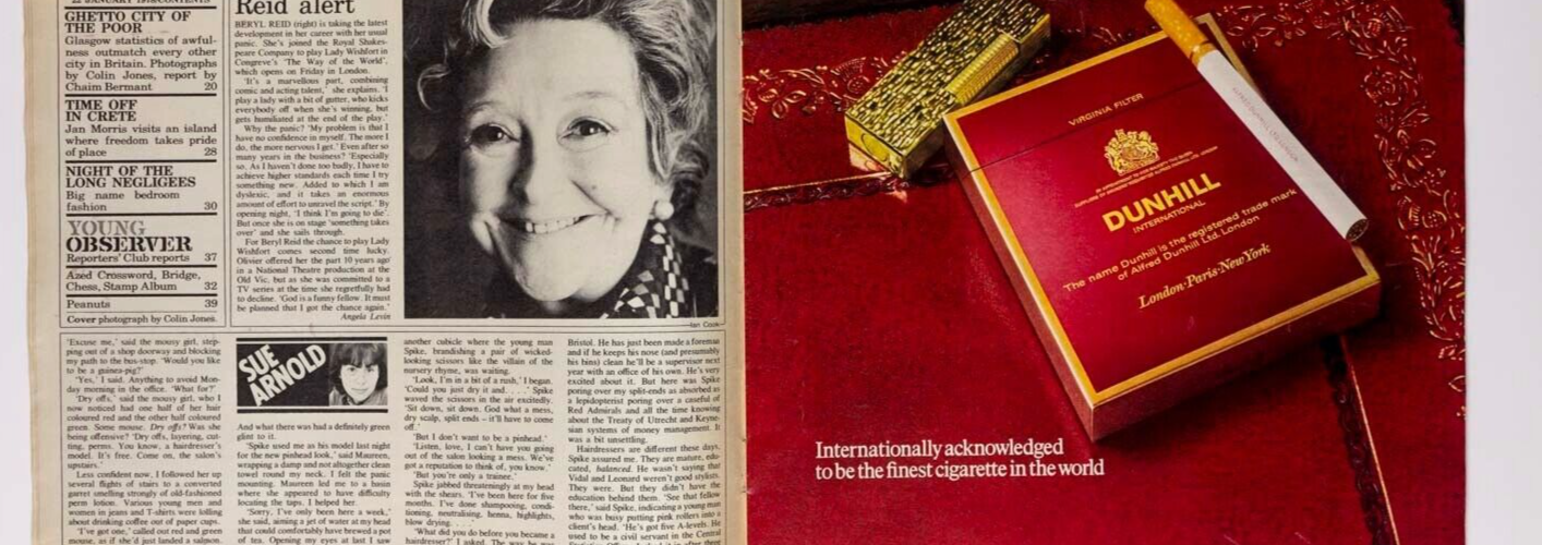 Colin Jones GLASGOW Zandra Rhodes CLIVE ARROWSMITH Beryl Reid  OBSERVER Magazine