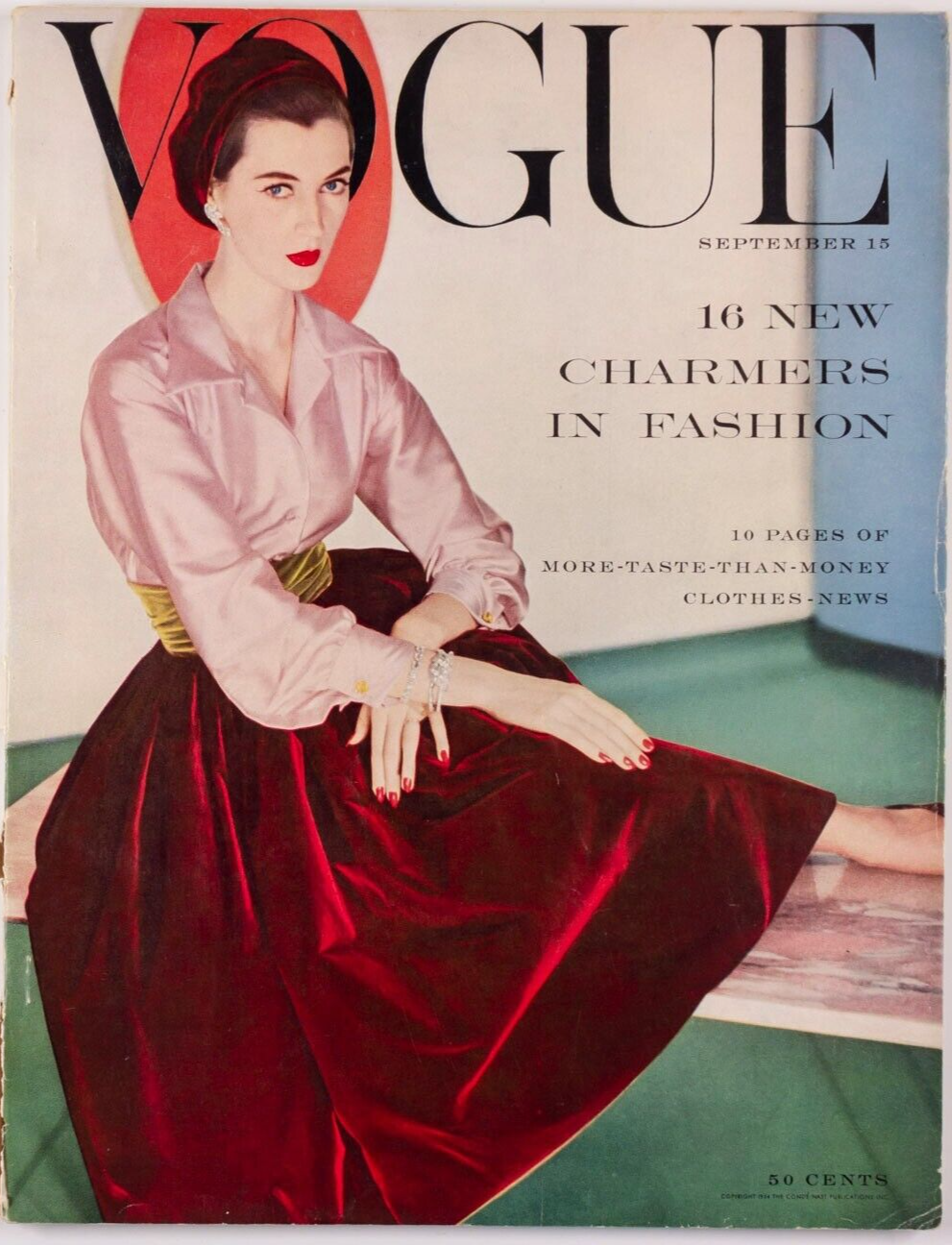 Dovima HORST Jacqueline Cochran GIVENCHY Fath DESSES Vogue magazine 15 Sept 1954