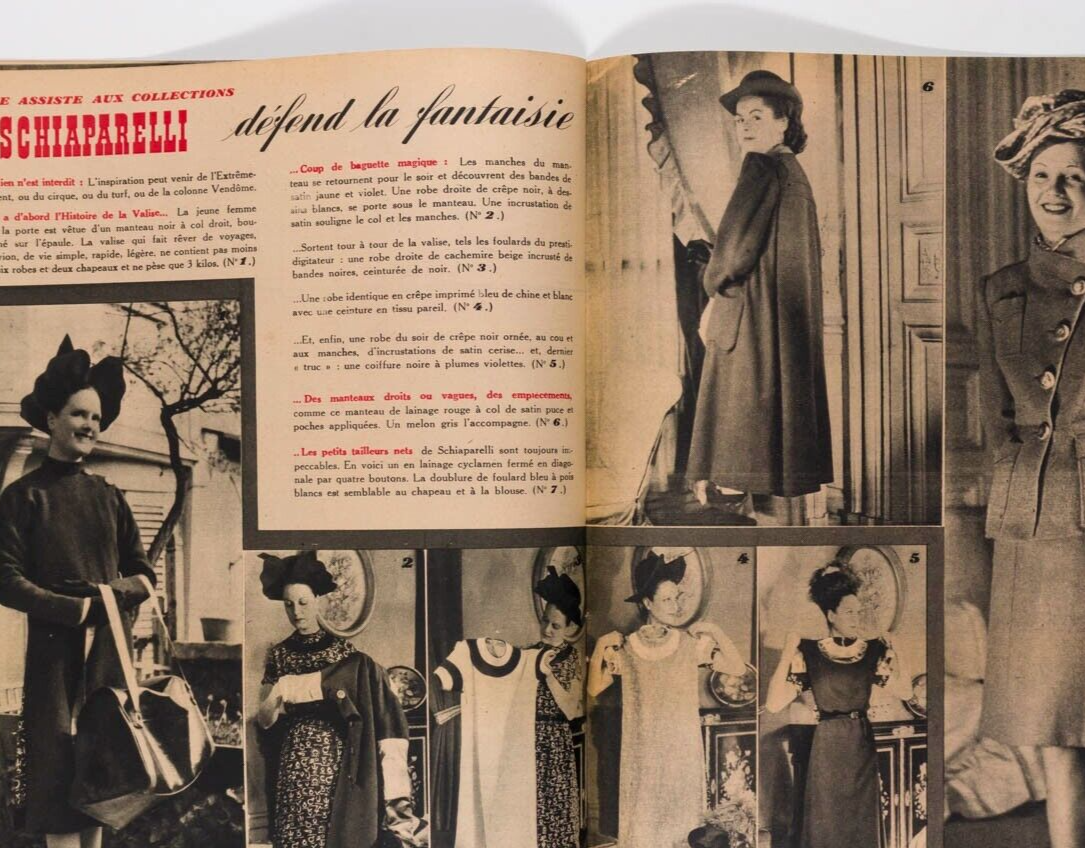 Rene Gruau SCHIAPARELLI Lucien Lelong ELLE FRANCE April 1946 Ballet Russes VTG