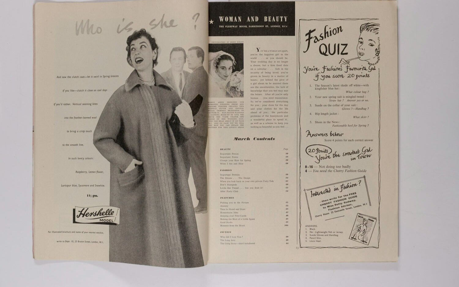 Hardy Amies RENE GRUAU Mouchy WOMAN & BEAUTY magazine 1955 March ANN SEYMOUR Ett