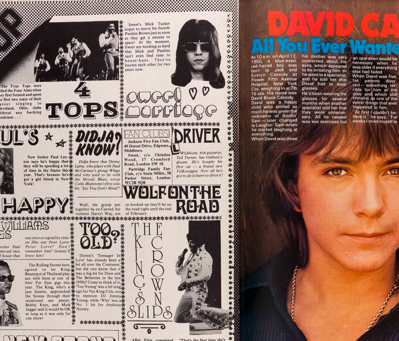 DONNY OSMOND The Sweet OZZY Michael Jackson MUSIC STAR MAGAZINE 17 February 1973
