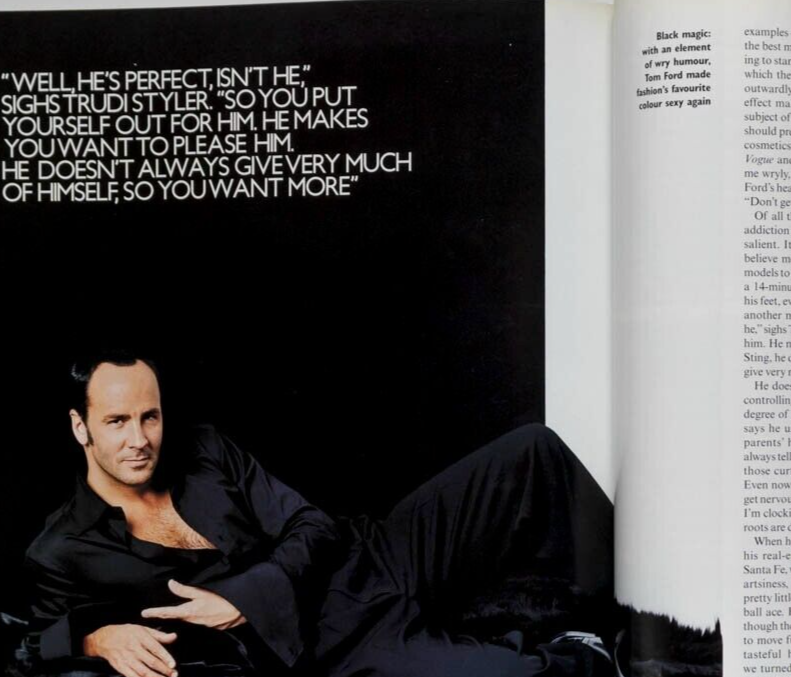 Naomi Campbell TOM FORD Sarah Jessica Parker VOGUE February 2001 Hannelore Knuts