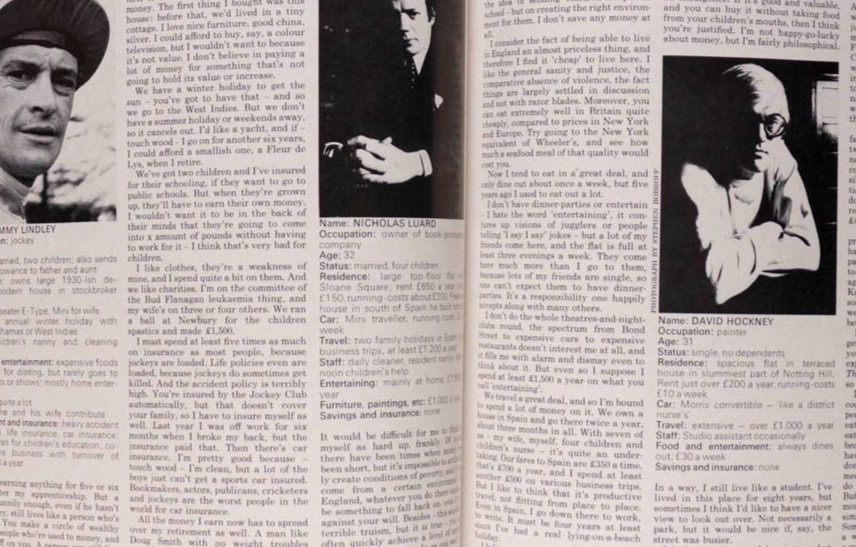 BILLIE WHITELAW Glenna Forster Jones HOCKNEY Queen magazine May 1968 Tom Gilbey
