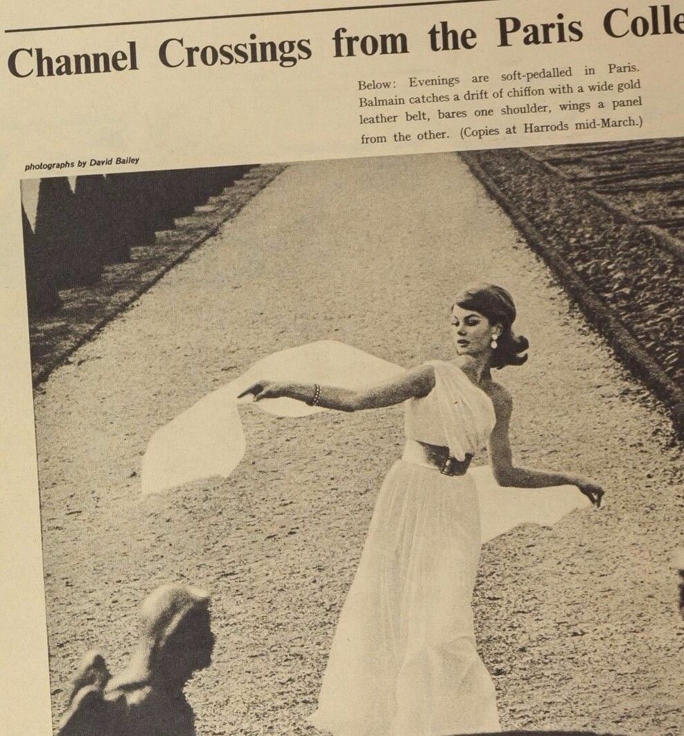 Jean Shrimpton VERSAILLES David Bailey KOUKA DENIS Dior SUNDAY TIMES MAGAZINE