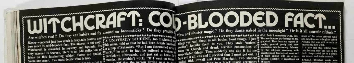 MAXINE SANDERS Supernatural Issue WITCHCRAFT Oliver Reed BIBA vtg HONEY magazine
