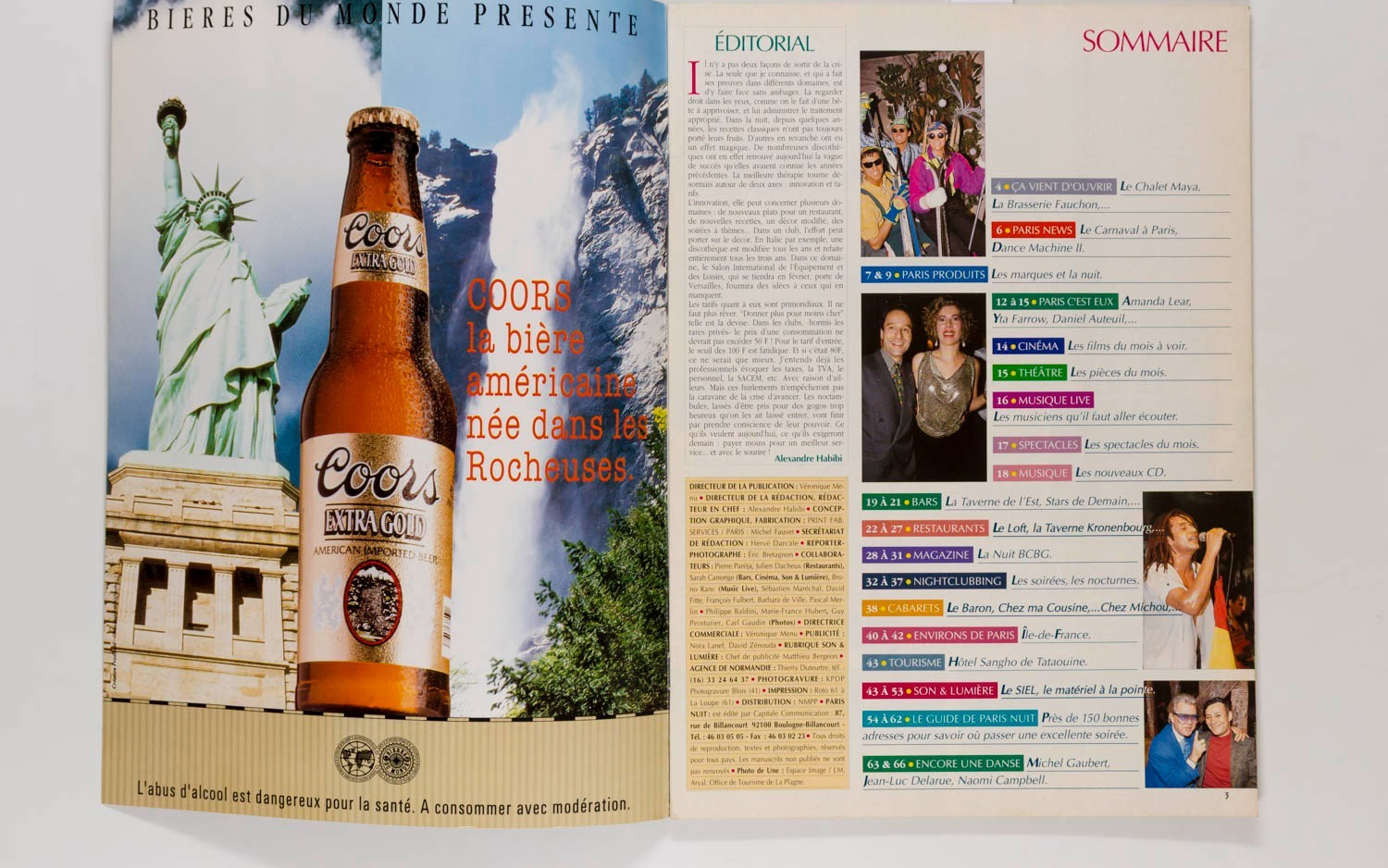 Amanda Lear WINTER Sports NUIT magazine February 1994 Paris night clubs CLUBBING