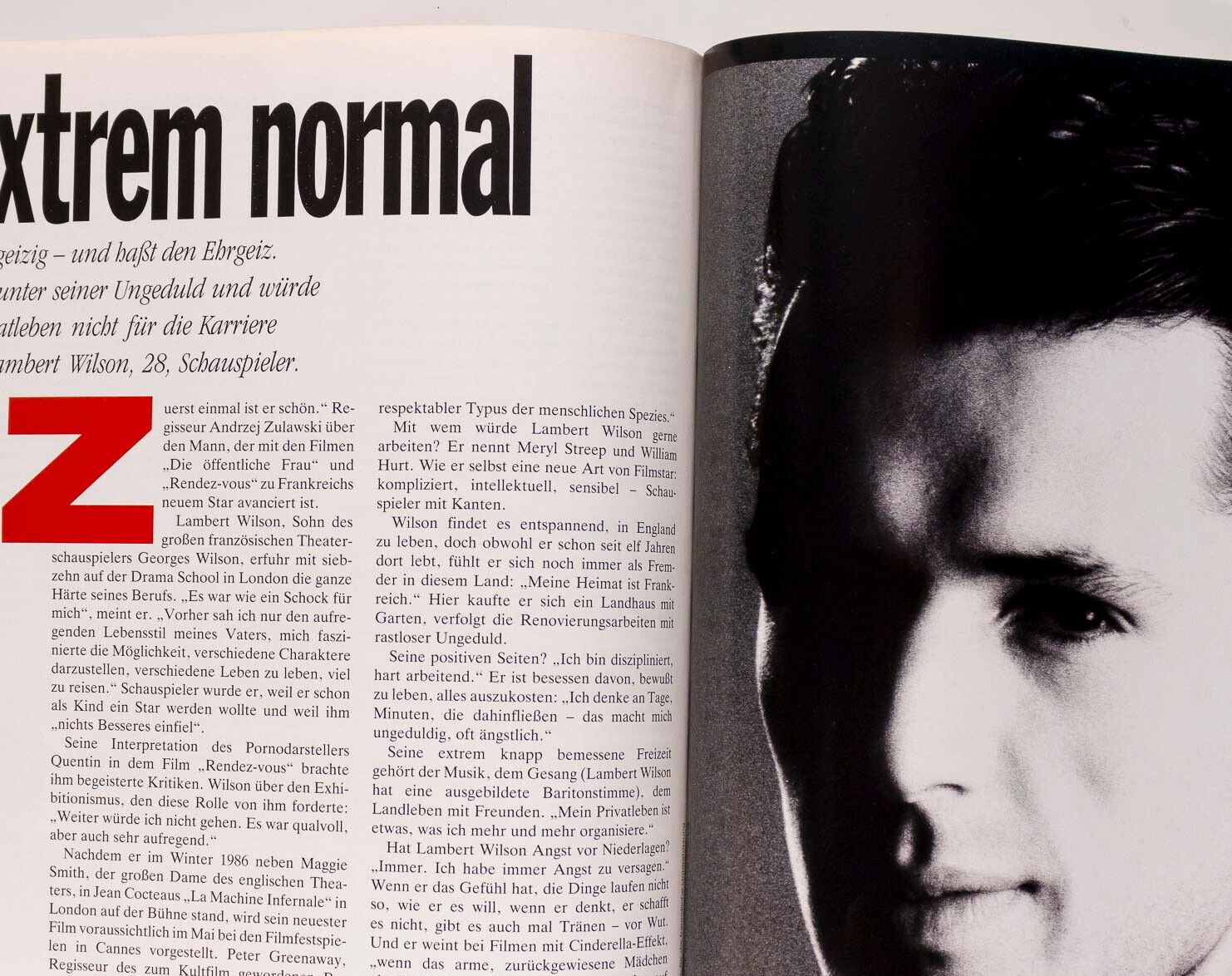 TOM CRUISE Lambert Wilson HERB RITTS Manner Vogue magazine 1987 men DEUTSCH vtg