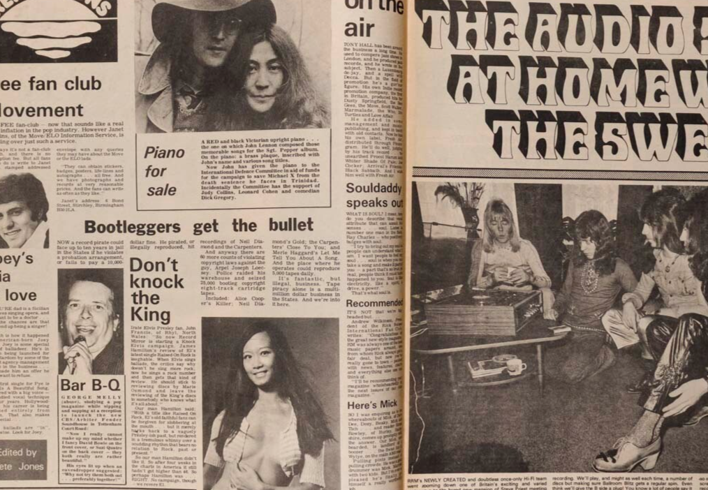 THE SWEET Bowie TWIGGY Record Mirror magazine October 1973 New York Dolls SLADE