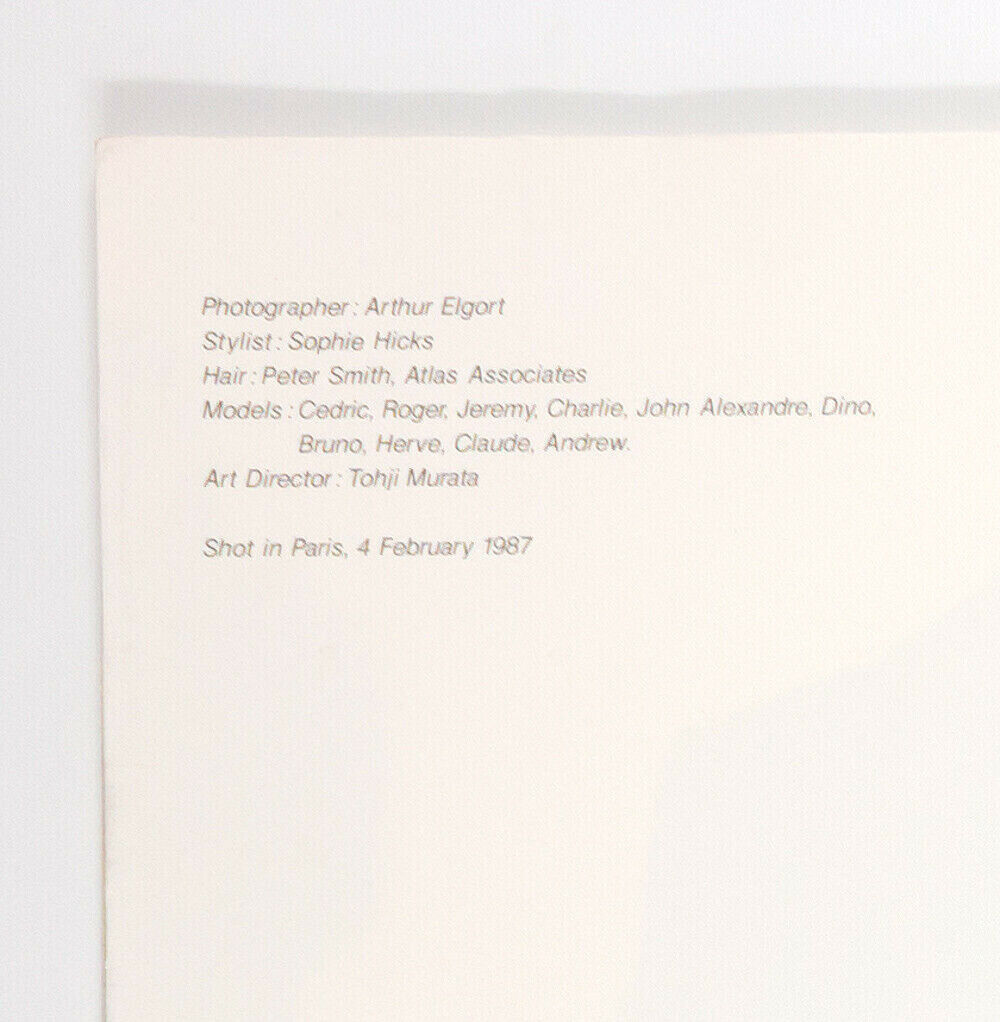 Comme Des Garcons 1987 Homme Plus CATALOGUE Arthur Elgort SOPHIE HICKS lookbook