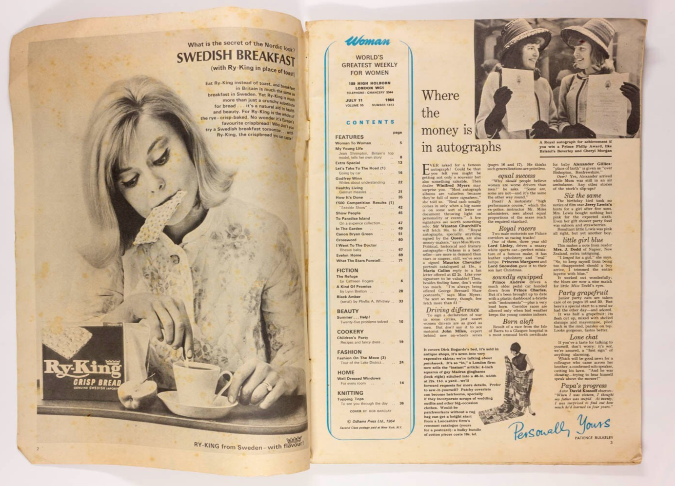 Jean Shrimpton TANIA MALLET Lake District WOMAN magazine 1964 PHYLLIS A WHITNEY