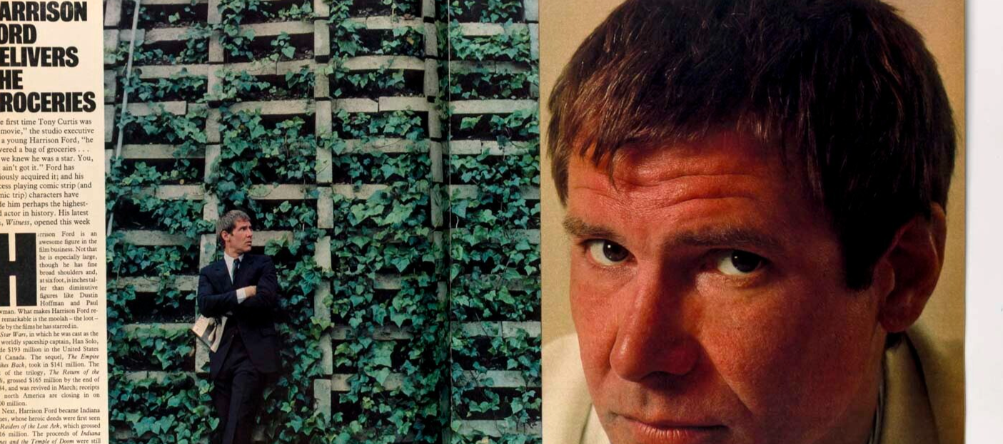 Pope shot HARRISON FORD Loyd Grossman SUNDAY TIMES magazine May 1985 Diane Arbus