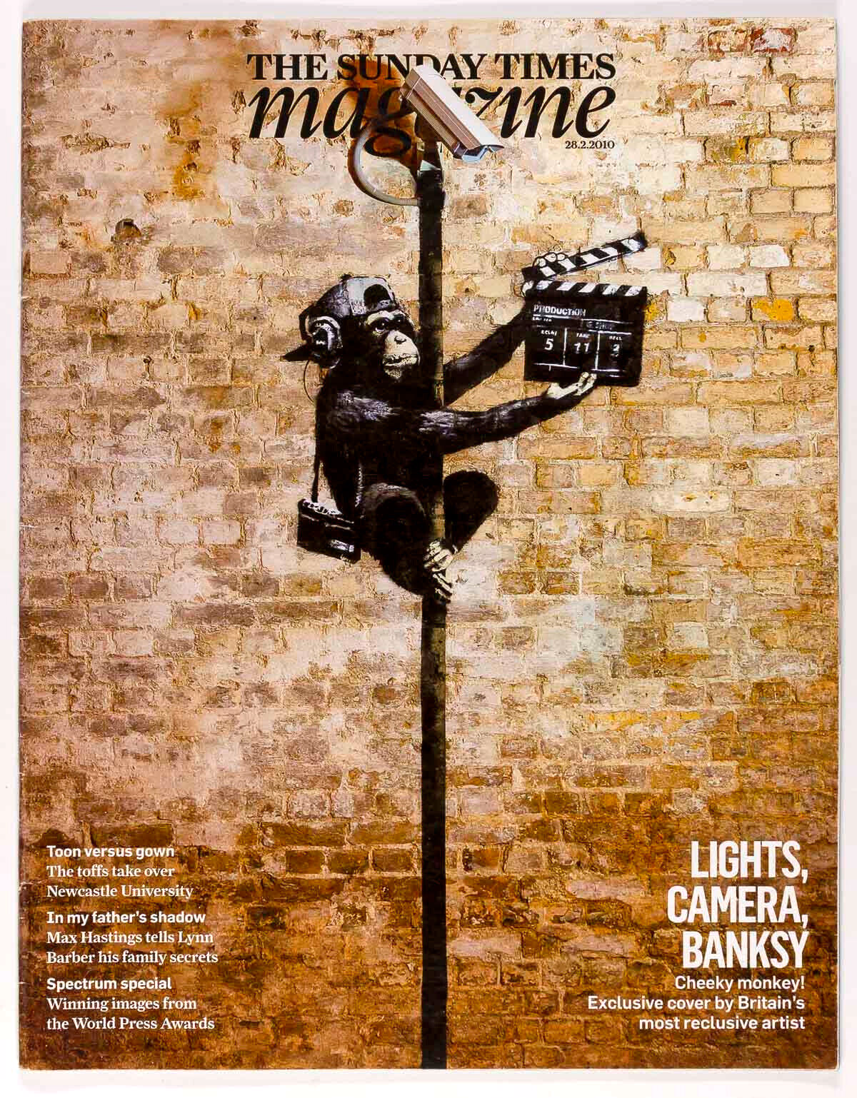 Banksy exclusive Surveillance Monkey SUNDAY TIMES MAGAZINE February 2010 UK ART