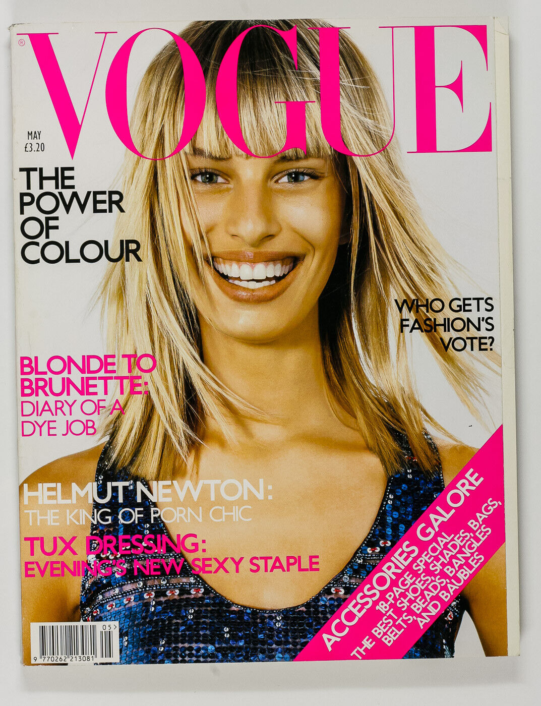 KAROLINA KURKOVA Helmut Newton TUX STYLE ~ VOGUE magazine May 2001 cover variant