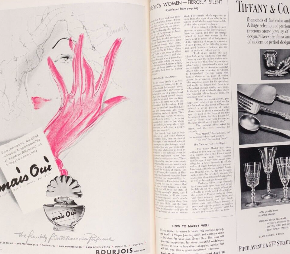 Meg Mundy RENE BOUET-WILLAUMEZ Jinx Falkenburg HORST Ludwig Bemelman BONDS Vogue