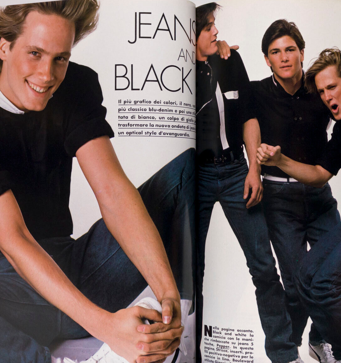 ANDY WARHOL Matt Dillon BRUCE WEBER Blue Denim Jeans ALDO FALLAI L'uomo Vogue 80
