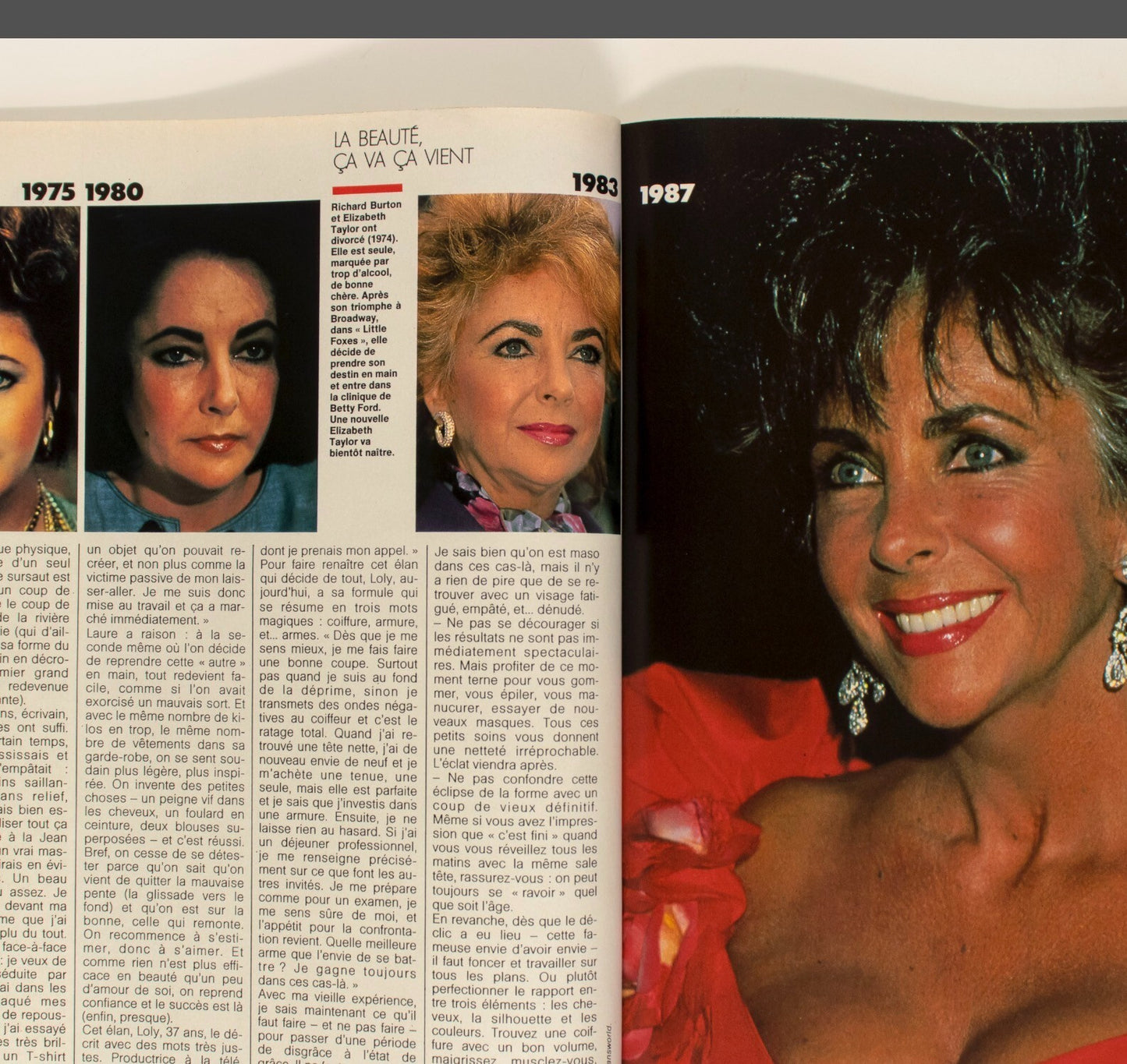 CINDY CRAWFORD Elizabeth Taylor YSL Deauville BRUCE WEBER Elle magazine 1987 Jun